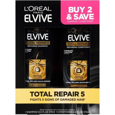 L'Oreal Paris Total Repair 5 Shampoo and Conditioner Set - 25.2 fl oz