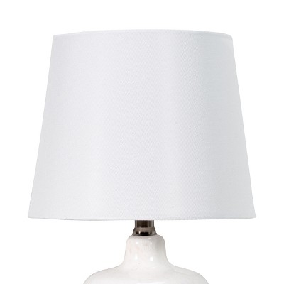 White and Brown Ombre Ceramic Table Lamp, 18-inch