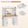 Vanity Desk with LED Lighted Mirror, 47.24" Makeup Vanity Table with 5 Drawers, 3 Storage Shelves, 2 Glass Cabinets, Farmhouse Dressing Table - 3 of 4
