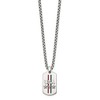 Chisel Stainless Steel Polished Enameled USA and Stars Dog Tag on a 22" Box Chain Necklace - 3 of 4
