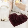 PiccoCasa Living Room Sofa Heart Shaped Soft Faux Sheepskin Plush Area Floor Mats 27"x36" - 2 of 4