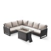 Buenhomino 4 Pieces Outdoor Patio Furniture Set with 41” Fire Pit Table, Rattan Patio Sectional Sofa Conversation Set with 50000BTU Propane Fire Pit - 2 of 4