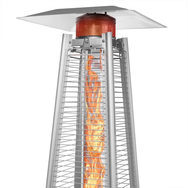 Casafield Outdoor Pyramid Patio Heater with Dancing Flame and Wheels, Uses Standard 20lb LP Propane Gas Tank, 3 of 7