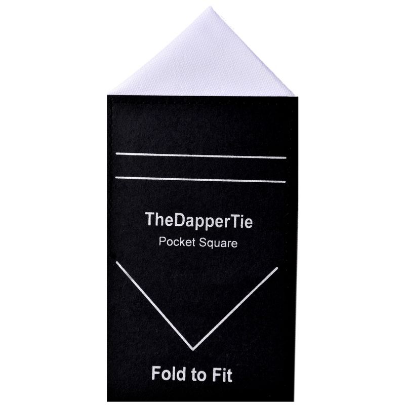 TheDapperTie - Men's Cotton Textured Triangle Pre Folded Pocket Square on Card, 1 of 4