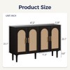 Sevobal Decorative Storage Cabinets, Rattan Buffet Sideboard Cabinet Cupboard for Kitchen, Living Floor Cabinet, Black 47.2*13.8*31.1 - 3 of 4
