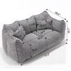 Cesicia 73.2 in-W x 38.6 in-D x 30.7 in-H Beige Chenille Bean Bag Sofa Chair for 2 People - 4 of 4