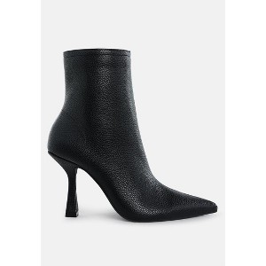 Tentia Metallic Pleather Spool Heel Boots Women - 1 of 4