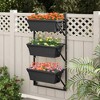 Costway Hanging Vertical Planter with 3 Planter Boxes & Detachable Hooks for Flowers - 2 of 4