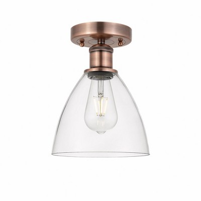 Bristol Glass - 1 Light Semi-Flush Mount In Industrial Style-10.25 Inches Tall and 7.5 Inches Wide
