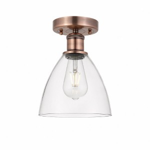 Bristol Glass - 1 Light Semi-Flush Mount In Industrial Style-10.25 Inches Tall and 7.5 Inches Wide - 1 of 1