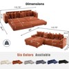 TiramisuBest Modular L Shaped Sofa Corduroy Fabric Sectional Movable Footstool Cup Holders 8 Pillows Side Pocket Bed Mode - 4 of 4