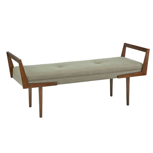 Gentry Bench Taupe - Buylateral: Mid-century Modern, Rubberwood Frame ...