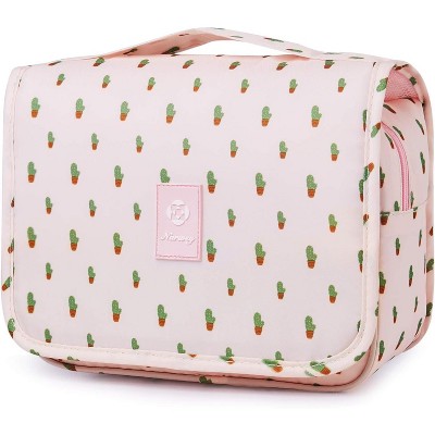 Narwey Small Hanging Travel Toiletry Bag for Women, Travel Bag for Toiletries, Makeup Bag Organizer Make Up Bags Cosmetic Bags for Girls (Cactus)