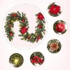 6Ft Christmas Garland, Pre-lit Artificial Garland with 20 LED, Pine Cones Berries Poinsettia, Garland for Mantle Fireplace Stairs Decoration - 4 of 4