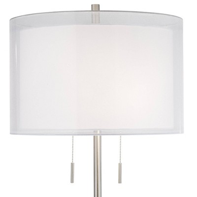Roxie 65.5" Silver Brushed Nickel Floor Lamp with Linen Shade