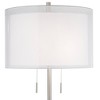 Possini Euro Design Roxie Modern Floor Lamp with Black Riser 65 1/2" Tall Brushed Nickel Sheer Linen Double Drum Shade for Living Room Bedroom Office - 3 of 4