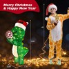 Costway 2.4 FT Pre-Lit Dinosaur Christmas Decoration with LED Lights Holiday Yard Ornament - 3 of 4