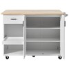 Maliang Kitchen Island with Foldable Counter Top, Slide-Out Shelf, Towel Rack and Drawer, Rolling Kitchen Cart on Wheels - 4 of 4