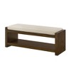 CAVINAS Retro 2-Tier Accent Shoe Bench Rock with Cushion & Lower Shelf,Multifunctional Storage Bench for Entryway,Living Room - 3 of 4
