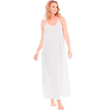 Dreams & Co. Women's Plus Size Breezy Eyelet Knit Long Nightgown