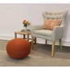 Moti Ellis Orange Wool Ottoman Pouf with Polyester Fill Orange 20"D x 20"W x 14"H - 3 of 4