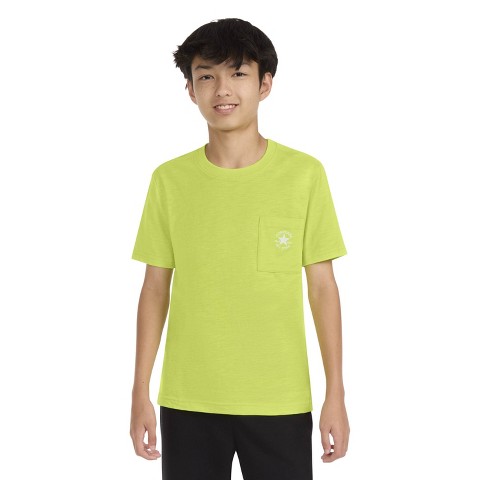 Converse Boys' Short Sleeve Slub Jersey Pocket T-Shirt - Green S