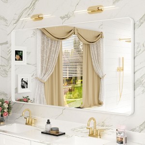 Apmir 55 in. W x 30 in. H Rectangular Aluminum Alloy Framed and Tempered Glass Wall Mirror in Matte White - 1 of 4