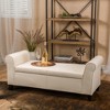 Beige Fabric Storage Bench with Rolled Arms: Dimen.00 x 20.50 x 19.50 inches - 2 of 3