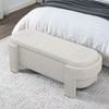 NicBex Modern Chenille Pull-Open Top Ottoman Bench,Upholstered Oval Storage Ottoman for Living Room,Bedroom - 2 of 4