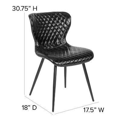 Black Diamond Quilted Metal Side Chair Set