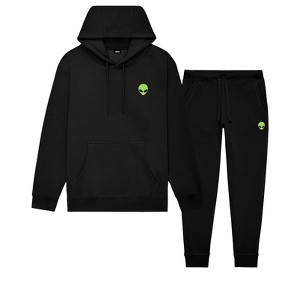 Dalix Alien Embroidery Sweatsuit Set Hoodie Jogger Soft Fleece Relaxed Fit Lounge Mens - 1 of 4