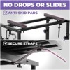 Liquid Stands Piano Keyboard Stand Music Studio Desk - Electric Pianos Synths for 49 54 61 88 Key - Rolling Home Recording Studio Workstation DJ Table - 4 of 4