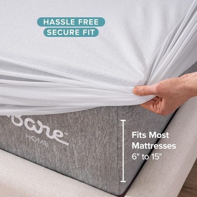 White Full XL Waterproof Cotton Terry Mattress Protector