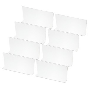 Unique Bargains Acrylic Smooth L-Shaped Bedroom Kitchen Office Shelf Dividers 8 Pcs - 1 of 4
