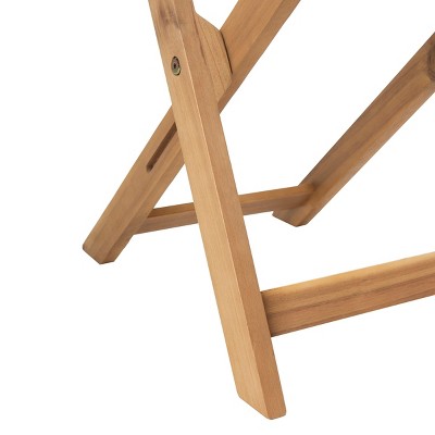 Natural Acacia Wood 2-Person Rectangular Balcony Dining Set