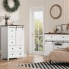 5 Drawers Dresser for Bedroom, Farmhouse Tall Chest of Drawers with Sliding Barn Door - 3 of 4