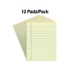 Staples 8-1/2" x 11" Canary Glue-Top Notepad Wide Ruled 12/Pack 154138 - 2 of 4