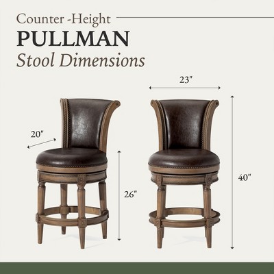 Walnut Swivel Backless Saddle Style Wood Leather Stool
