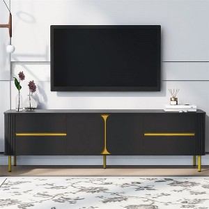 Modern TV Stand for TVs up to 80", Entertainment Center with 4 Drawers and Cabinet, Media Console Table for Living Room Bedroom - 1 of 4