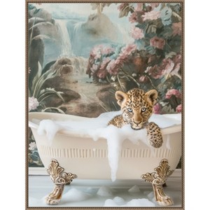 Amanti Art Leopard Spa Retreat by Niky Rahner Framed Canvas Wall Art - 1 of 4