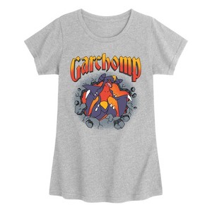 Girls' - Pokémon - Garchomp Rocks Fitted Short Sleeve Graphic T-Shirt - 1 of 3