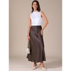 INSPIRE CHIC Women's Satin High Waisted Elastic Waistband Casual Flowy Elegant Maxi Skirt - 2 of 4