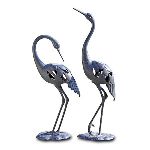 SPI Home Crane Pair Garden Sculpture – 29" Tall Bronze Metal Bird Duo for Outdoor Garden, Nature-Inspired Wildlife Yard Art - 1 of 3