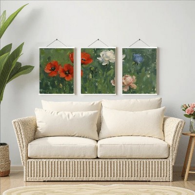 Floral Canvas Wall Art with Strong Artistic and Visual Aesthetics,3 - Pieces
