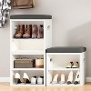 AZL1 Life Concept Shoe Bench Entrywaywith Cushion Shoe Benches Storage Seating Seat Entryway Shoe Rack Entryway Show Racks, Beige, 15.35"*11.4"*16" - 2 of 4