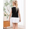 Kids Girls Tennis Golf Dress Outfit Sleeveless Dress with Pockets Athletic Skorts and Polo Tank Top Sets - 4 of 4