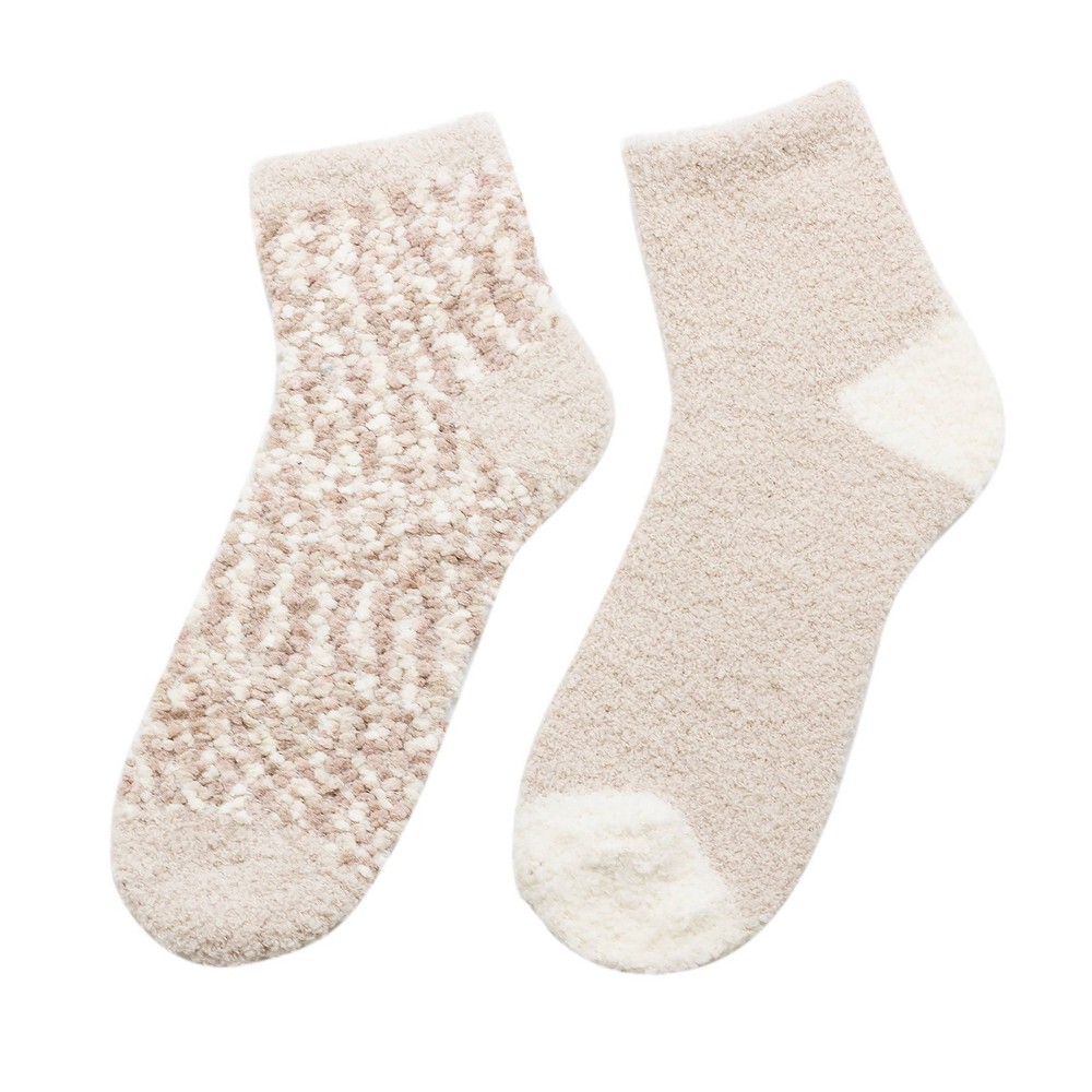 Bear Paw Women's Popcorn Cozy Lounge Anklet Socks 2pk - Pink 5-10