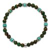 Chisel Stainless Steel 6.60mm Marine-green Emperor and Green Golden Beaded 7.75" Stretch Bracelet - 3 of 4