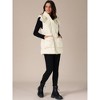 INSPIRE CHIC Women's Winter Hooded Zip Up Mid Long Sleeveless Quilted Padded Vest Coat - 3 of 4