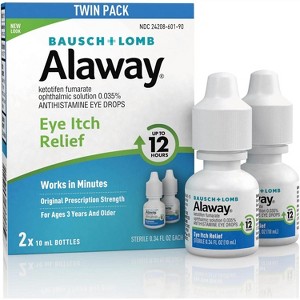 Bausch & Lomb Alaway Antihistamine Eye Itch Relief Drops 0.34 Oz, 2 Ct - 1 of 4
